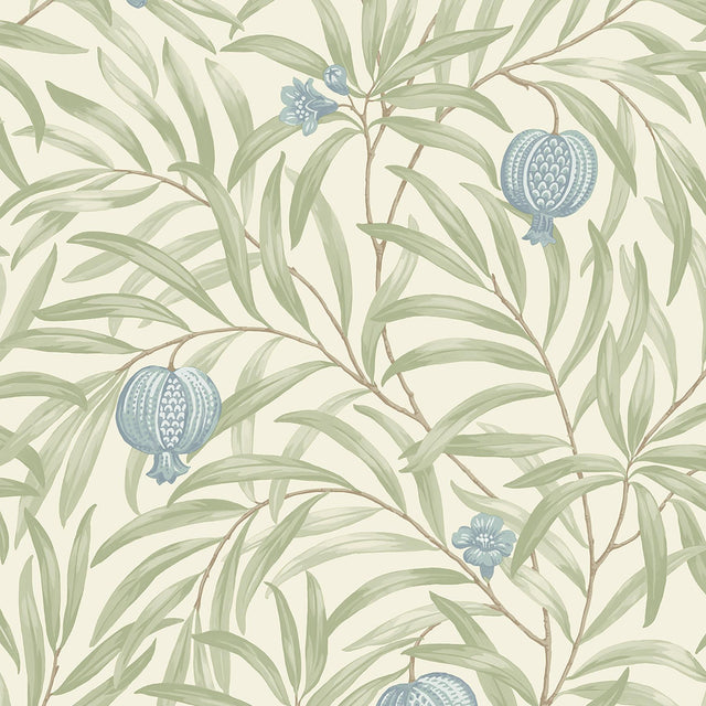 York Elena Blue Pomegranate Wallpaper