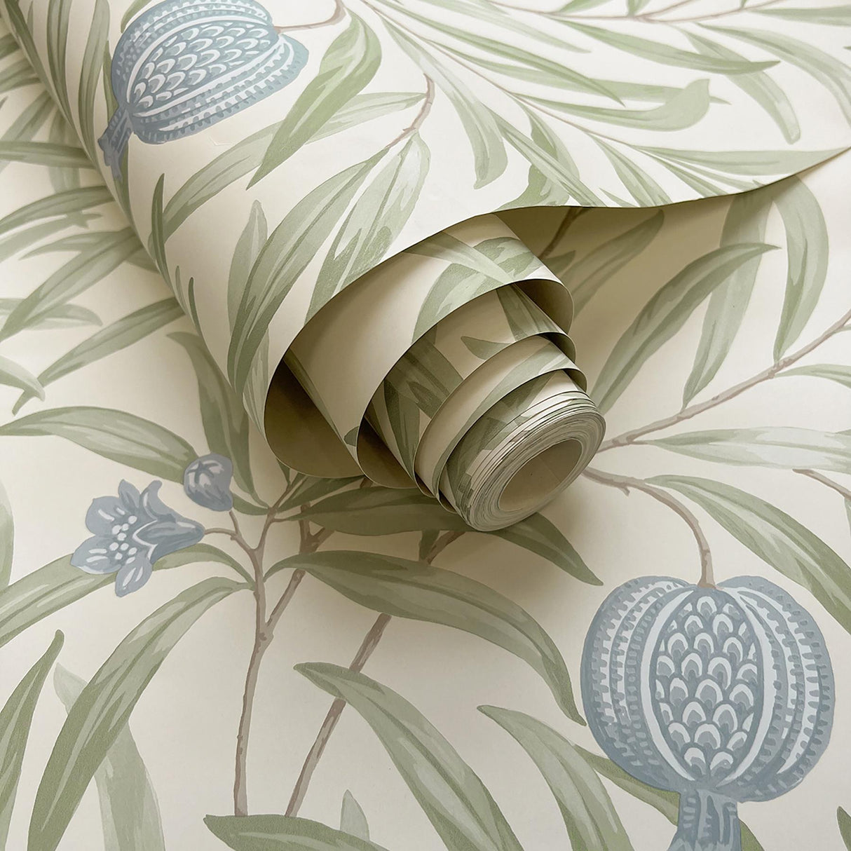 York Elena Blue Pomegranate Wallpaper