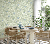 York Elena Blue Pomegranate Wallpaper