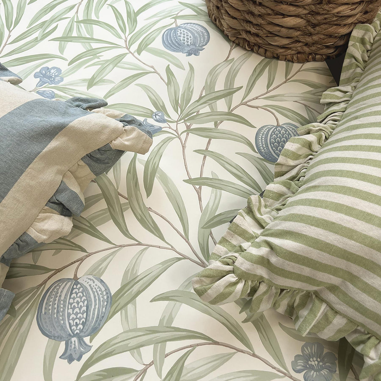York Elena Blue Pomegranate Wallpaper