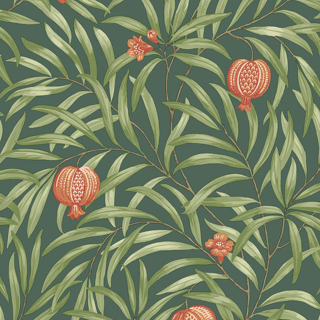 York Elena Green Pomegranate Wallpaper