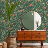 York Elena Green Pomegranate Wallpaper
