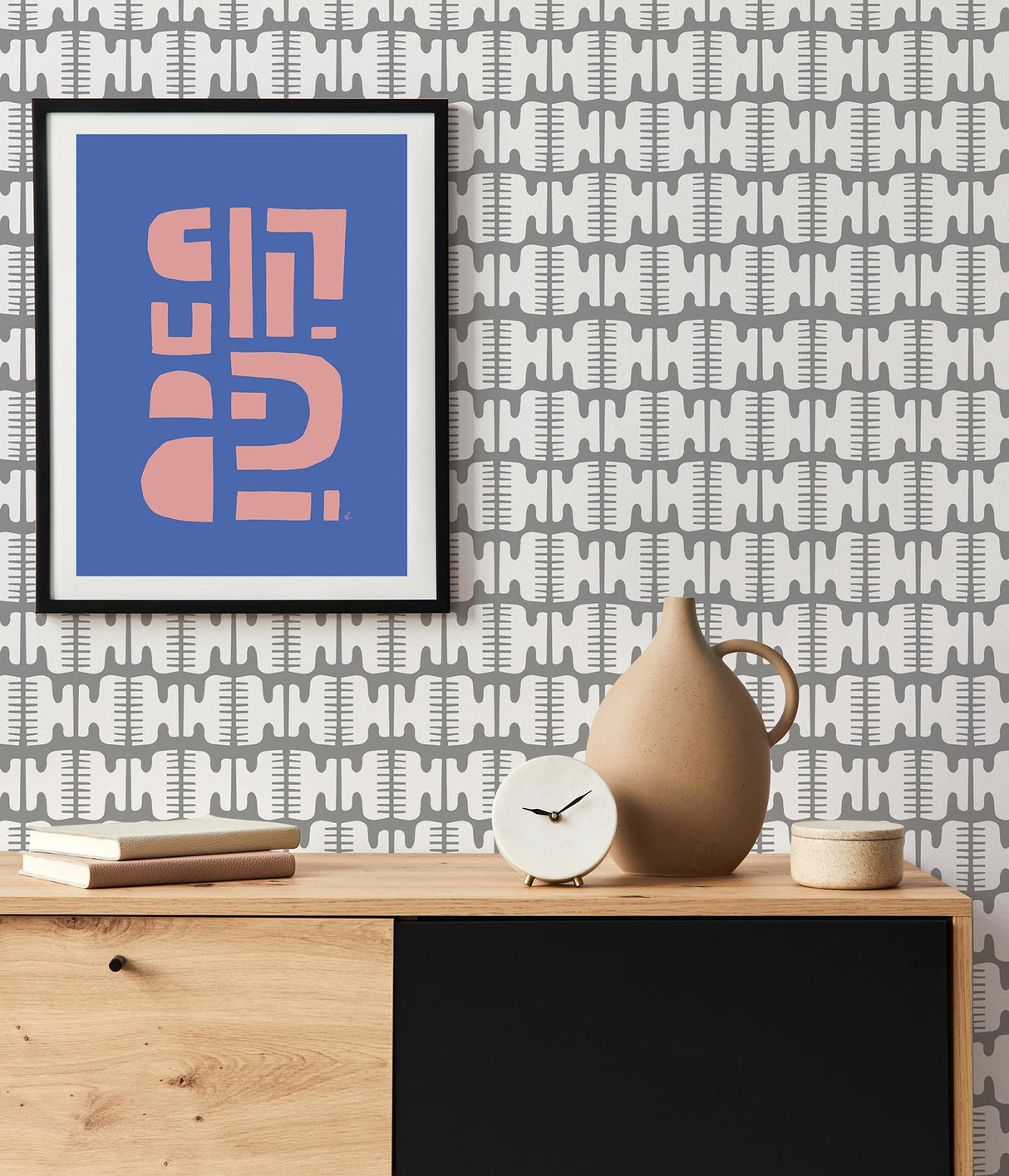 York Grey Shift Peel & Stick Wallpaper