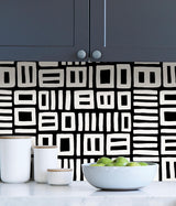 York Black Traverse Peel & Stick Wallpaper