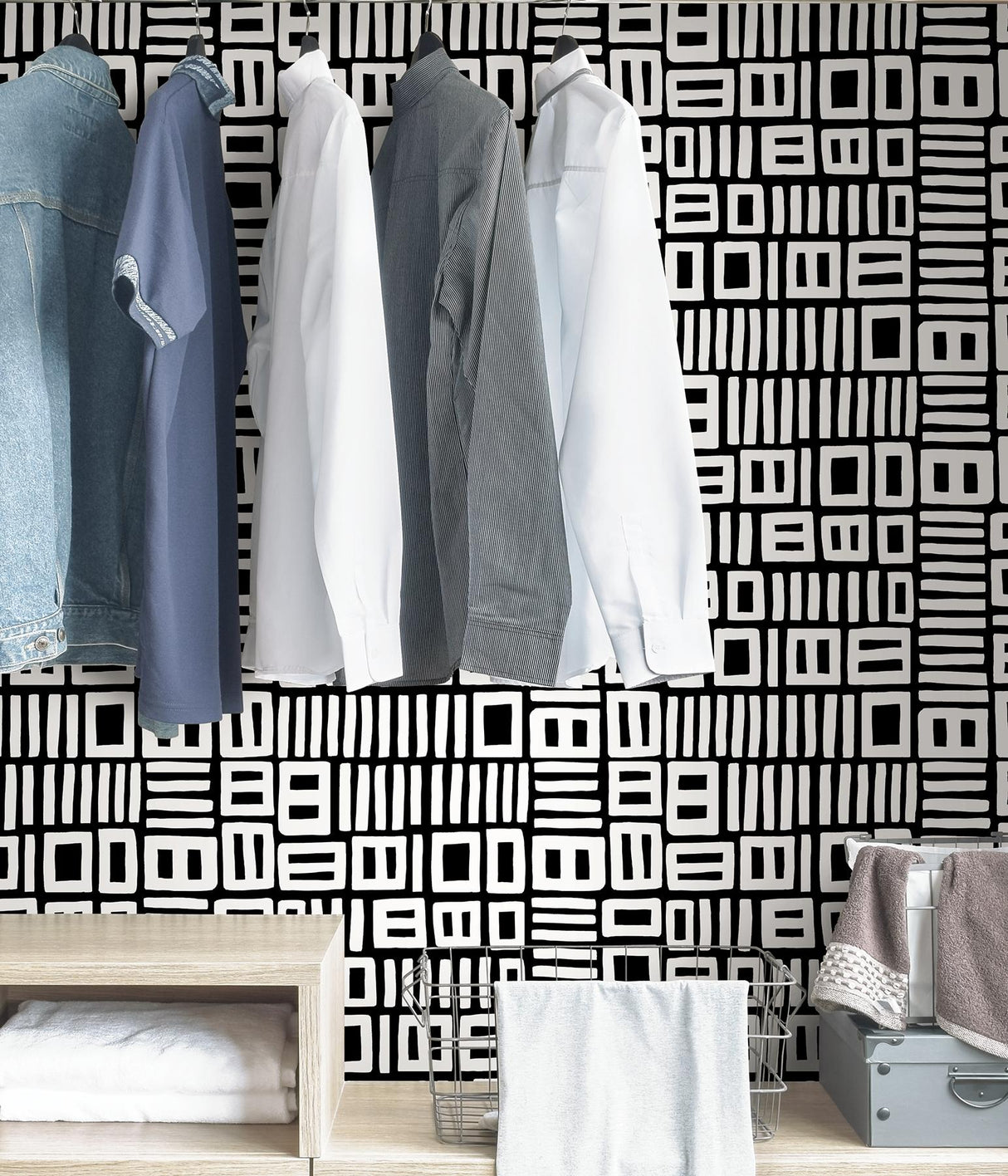 York Black Traverse Peel & Stick Wallpaper