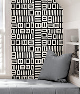 York Black Traverse Peel & Stick Wallpaper
