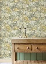 York Yellow Grey le Forestier Peel & Stick Wallpaper
