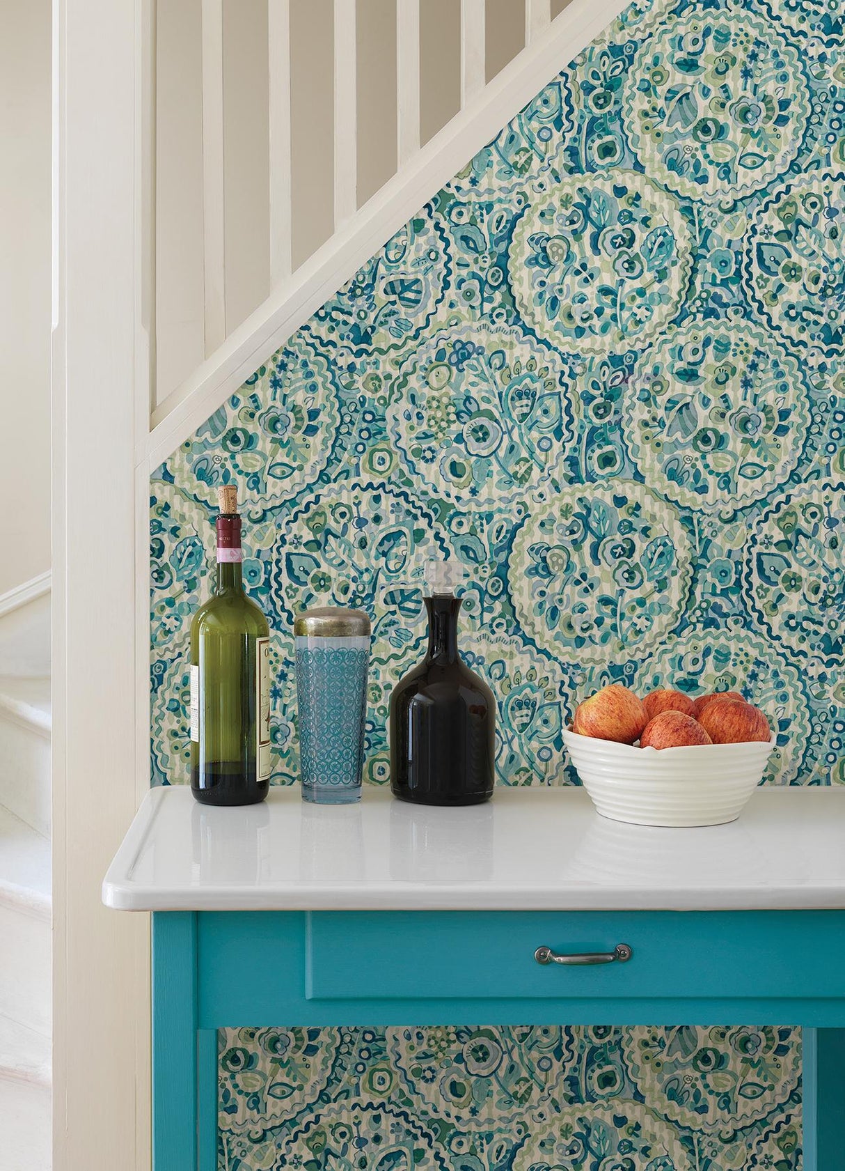 York Teal Camille Peel & Stick Wallpaper
