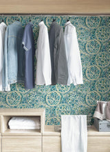 York Teal Camille Peel & Stick Wallpaper