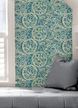 York Teal Camille Peel & Stick Wallpaper