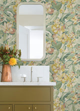 York Yellow Belles Fleurs Peel & Stick Wallpaper