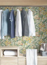 York Yellow Belles Fleurs Peel & Stick Wallpaper