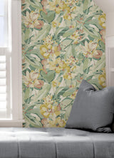 York Yellow Belles Fleurs Peel & Stick Wallpaper