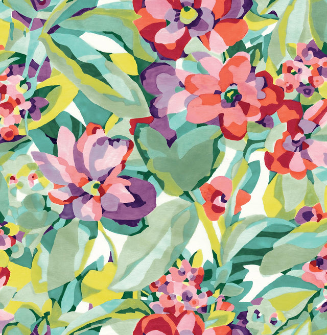 York Multi Belles Fleurs Peel & Stick Wallpaper