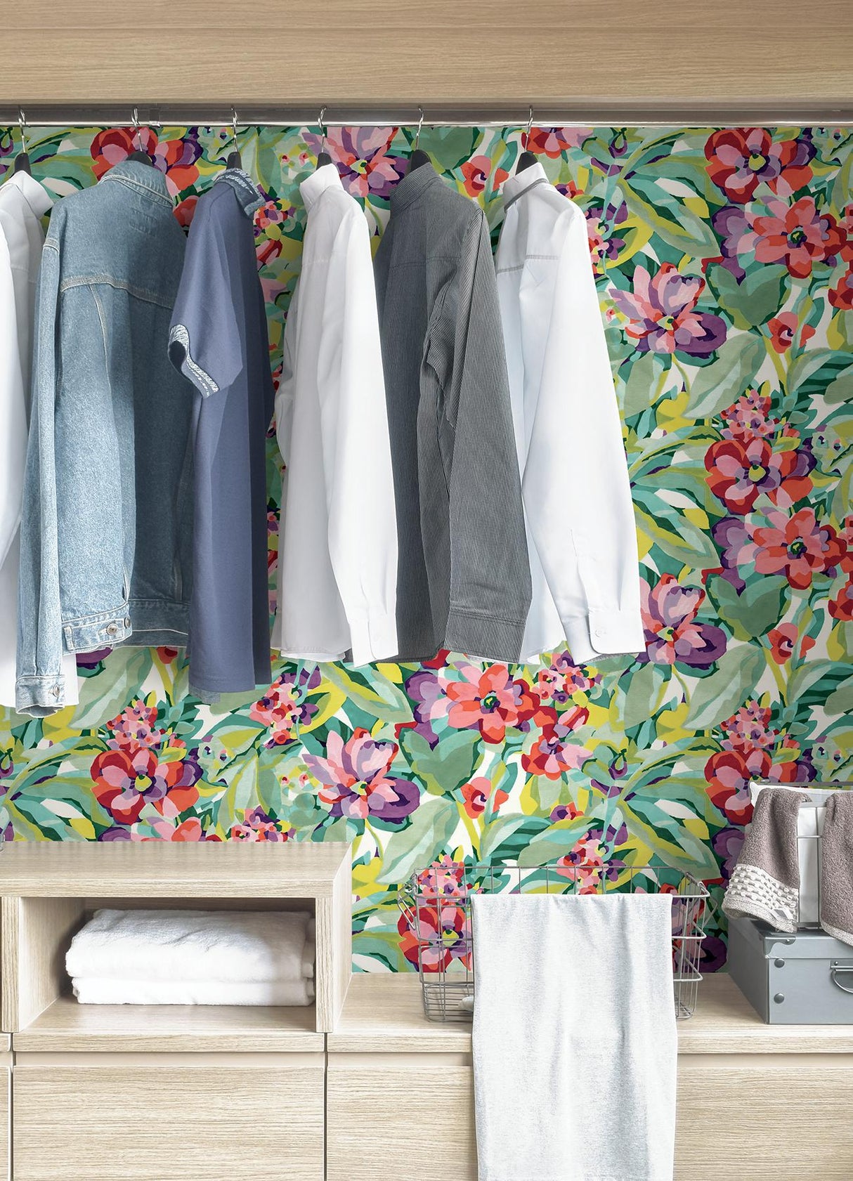 York Multi Belles Fleurs Peel & Stick Wallpaper