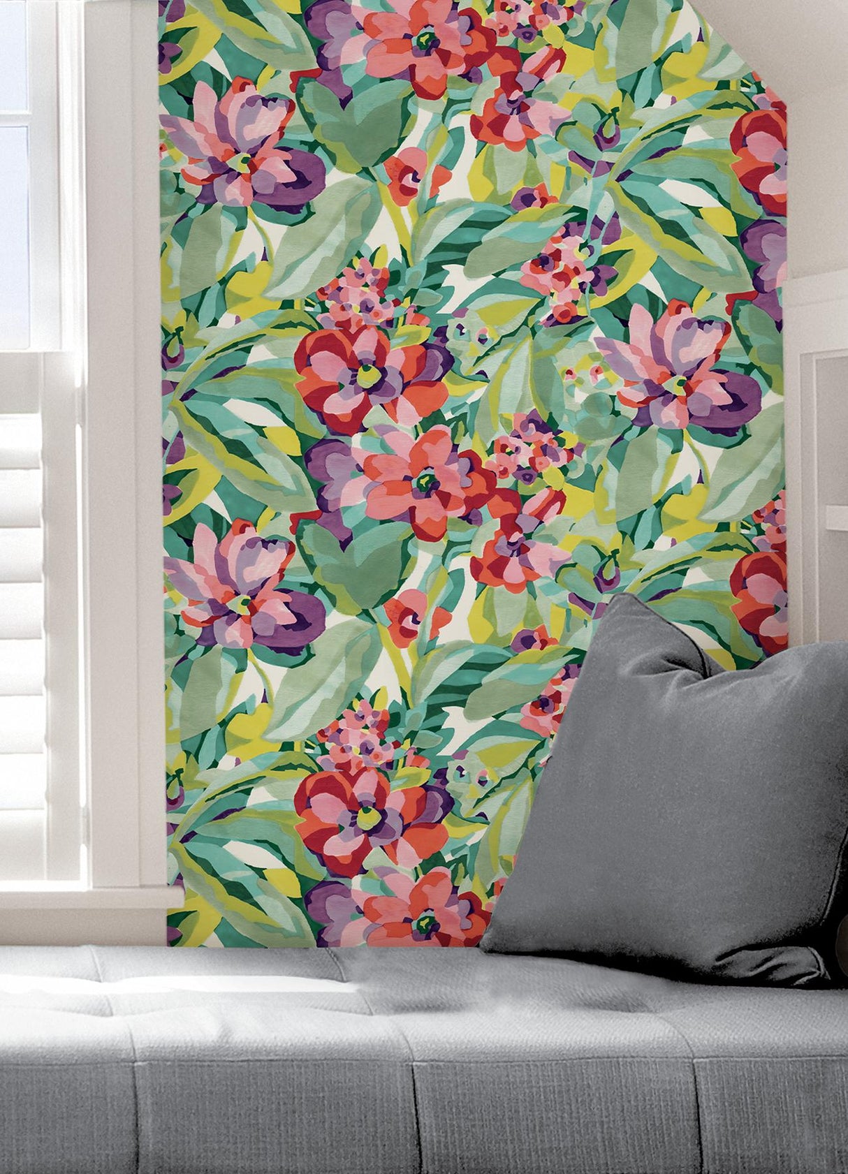York Multi Belles Fleurs Peel & Stick Wallpaper