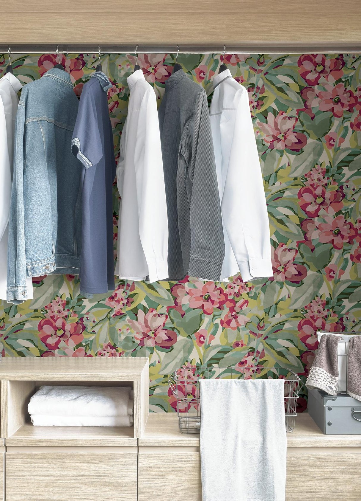 York Wine Belles Fleurs Peel & Stick Wallpaper