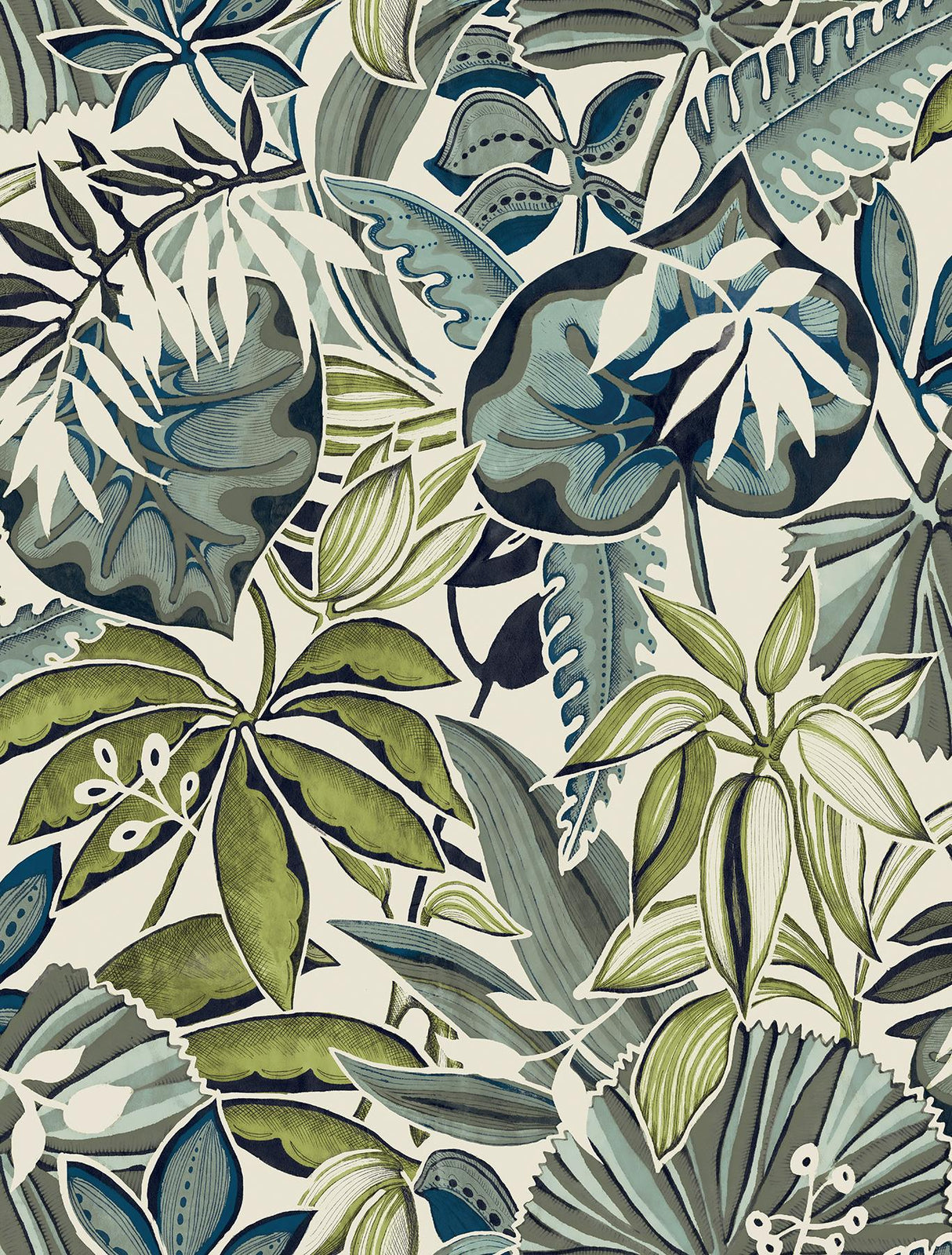 York Slate Feuilles Peel & Stick Wallpaper