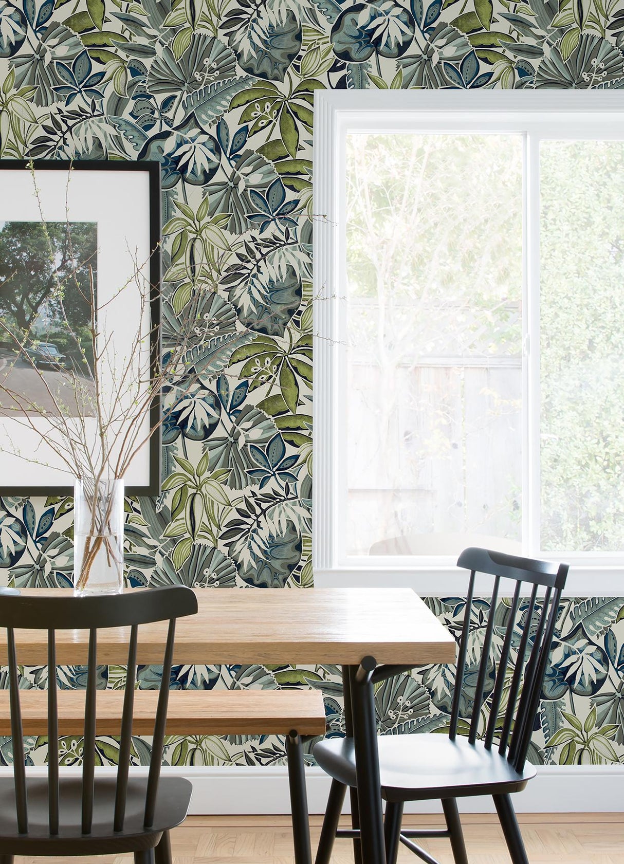 York Slate Feuilles Peel & Stick Wallpaper