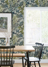 York Slate Feuilles Peel & Stick Wallpaper