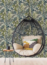 York Slate Feuilles Peel & Stick Wallpaper