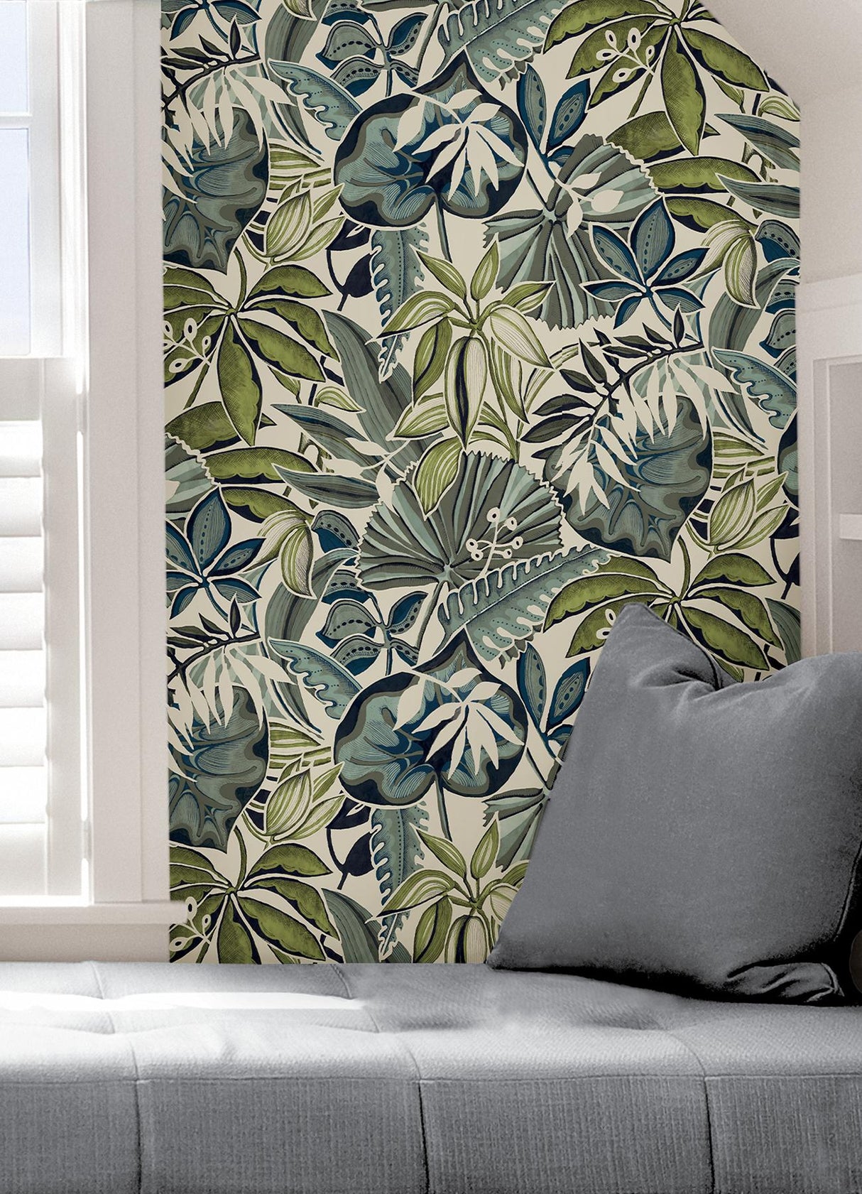 York Slate Feuilles Peel & Stick Wallpaper