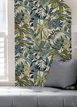 York Slate Feuilles Peel & Stick Wallpaper