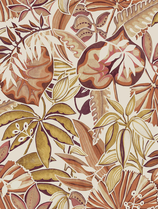 York Amber Feuilles Peel & Stick Wallpaper