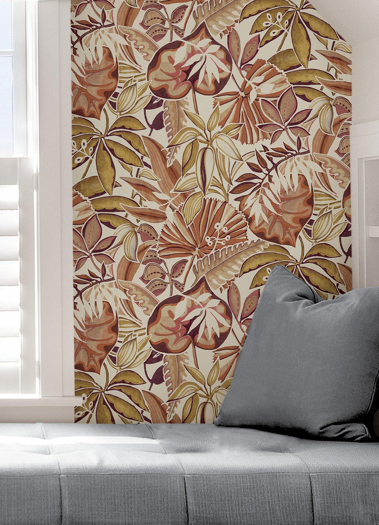 York Amber Feuilles Peel & Stick Wallpaper