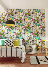 York Janis Charcoal Floral Riot Wallpaper
