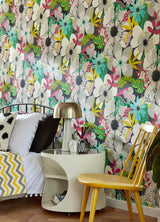 York Janis Charcoal Floral Riot Wallpaper