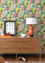 York Janis Pastel Floral Riot Wallpaper
