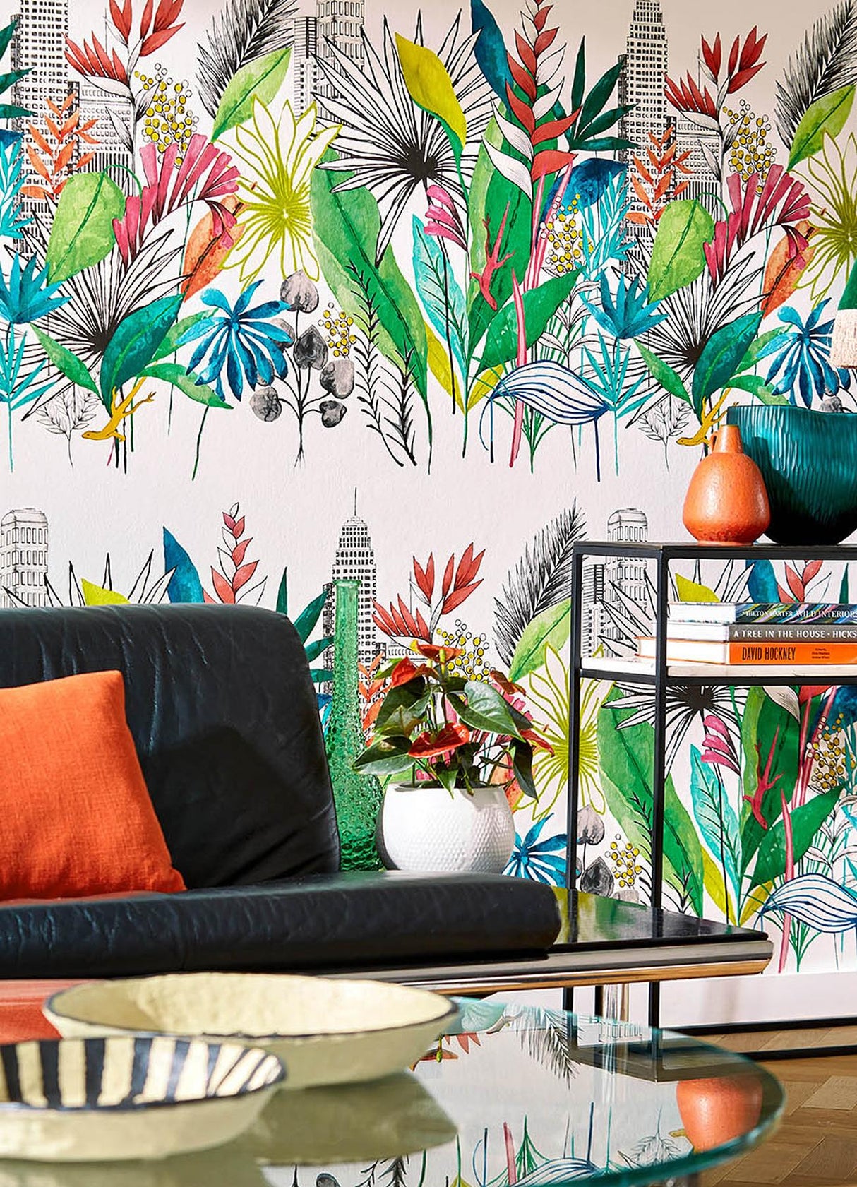 York Sierra Multicolor Urban Tropic Wallpaper