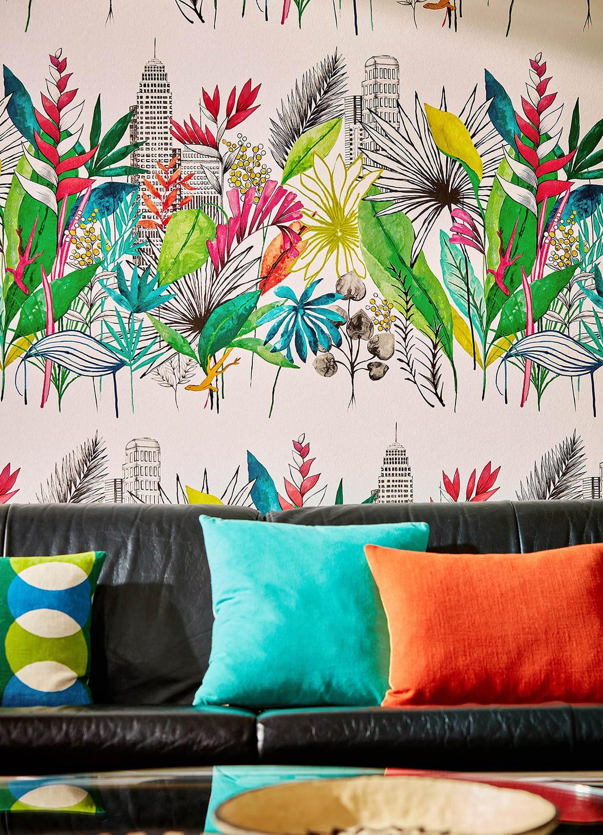 York Sierra Multicolor Urban Tropic Wallpaper