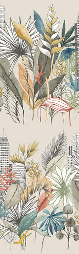 York Sierra Neutral Urban Tropic Wallpaper