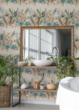 York Sierra Neutral Urban Tropic Wallpaper