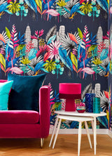 York Sierra Indigo Urban Tropic Wallpaper