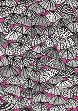 York Dara Raspberry Jolly Brollies Wallpaper