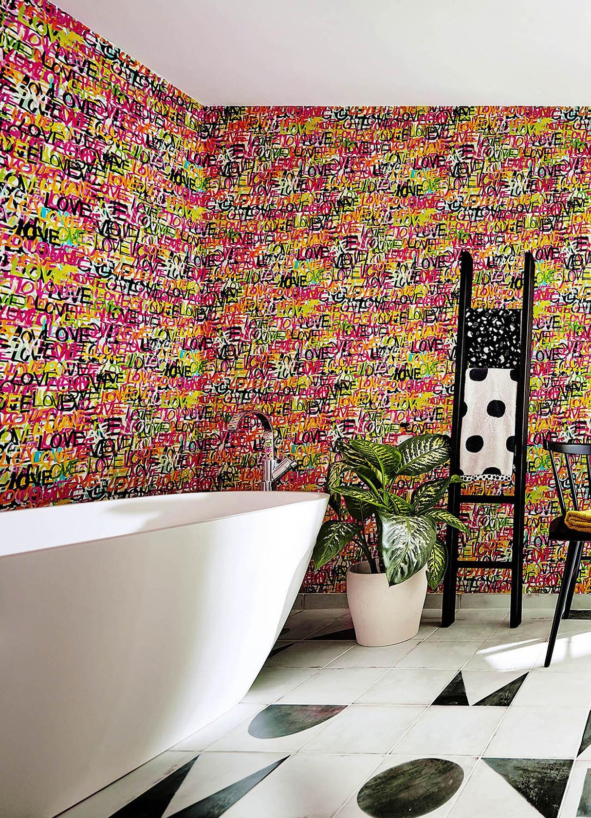 York Indio Chartreuse Love Scribble Wallpaper