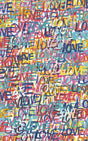 York Indio Multicolor Love Scribble Wallpaper