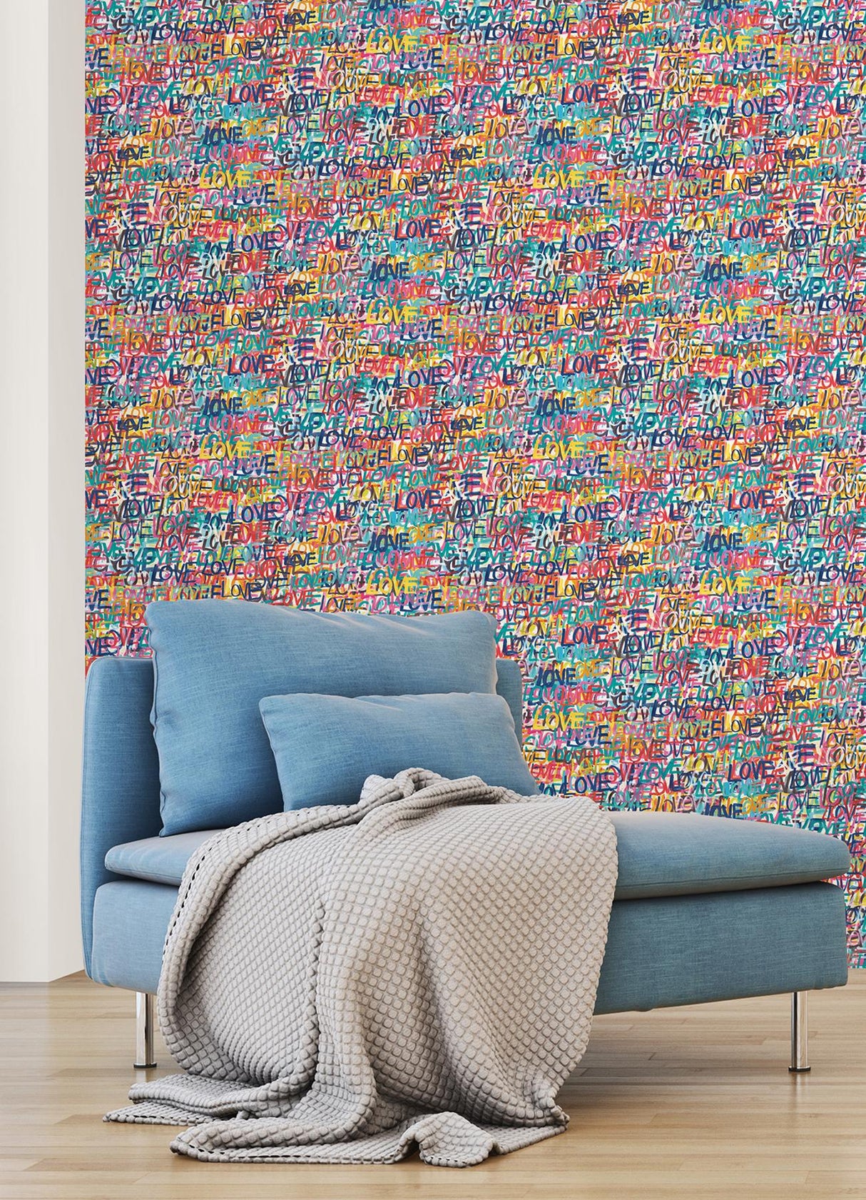 York Indio Multicolor Love Scribble Wallpaper