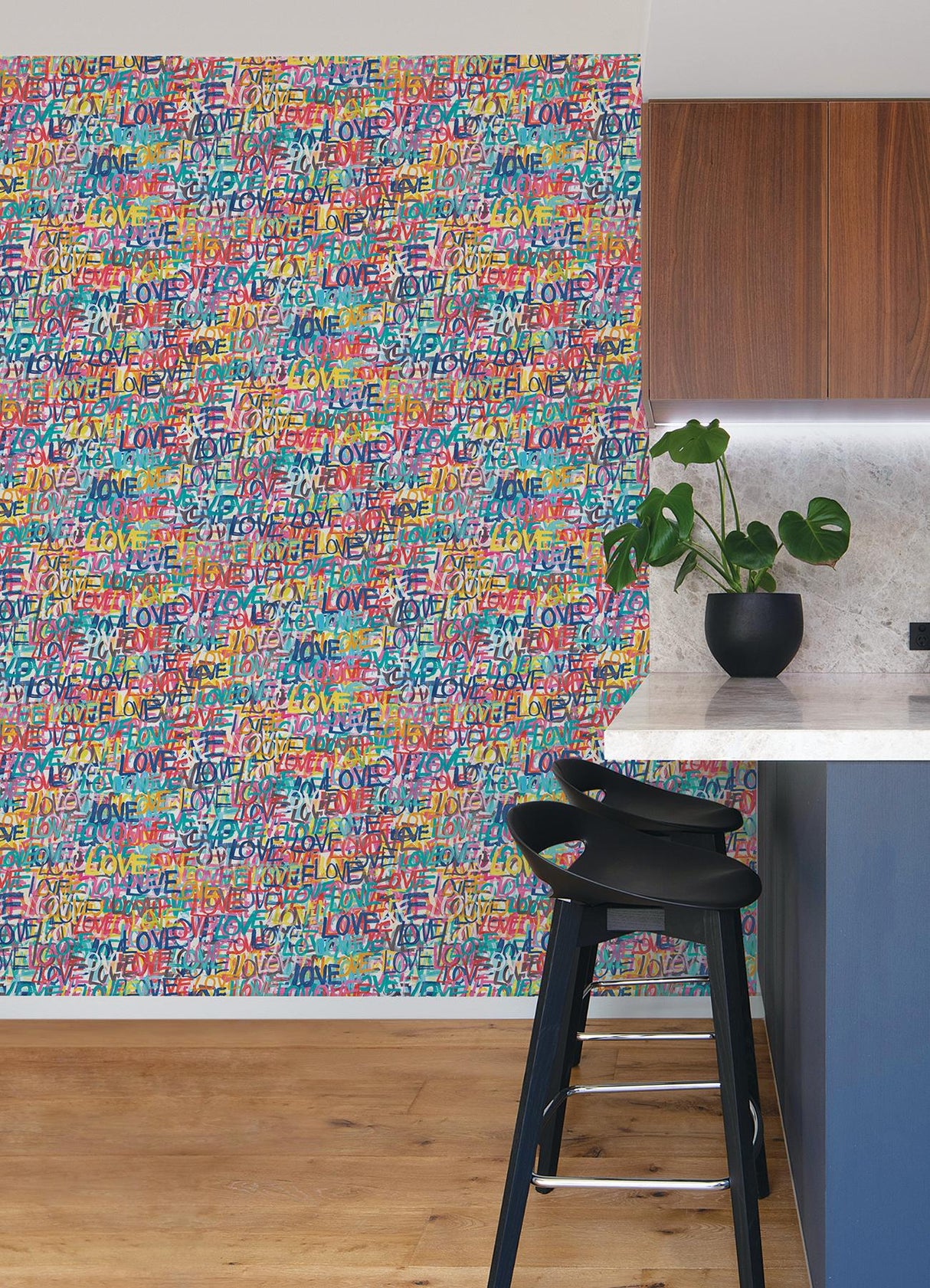 York Indio Multicolor Love Scribble Wallpaper