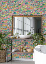 York Indio Pastel Love Scribble Wallpaper