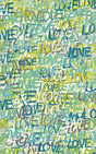 York Indio Teal Love Scribble Wallpaper