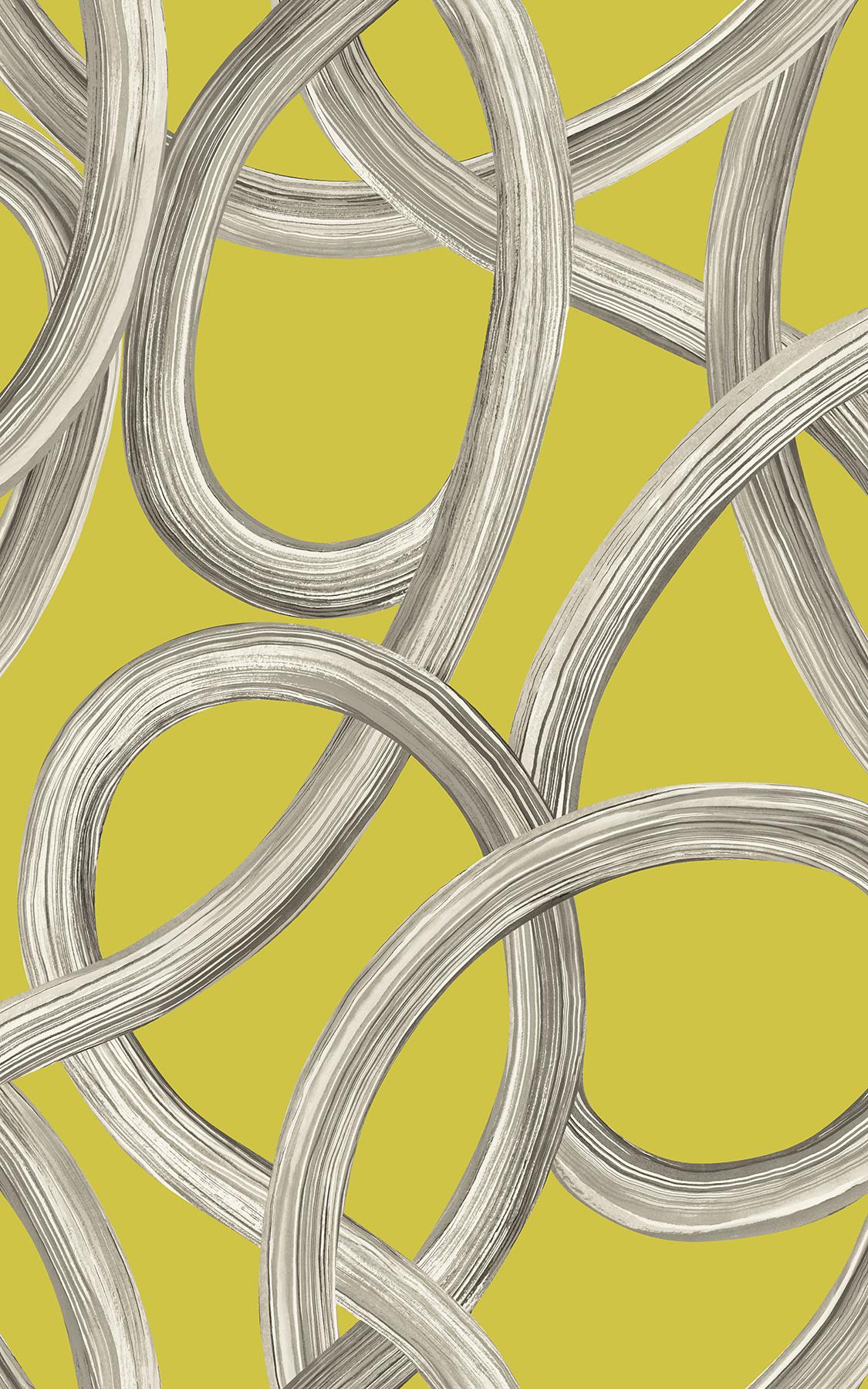 York Calix Chartreuse Twisted Geo Wallpaper
