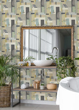 York Rhodes Neutral Blocs Wallpaper