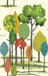 York Cypress Teal Tall Trees Wallpaper