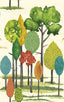 York Cypress Teal Tall Trees Wallpaper