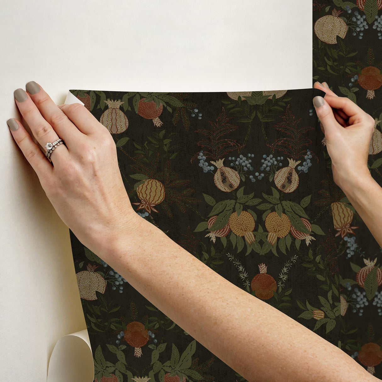 York Melograno Cinder Peel & Stick Wallpaper