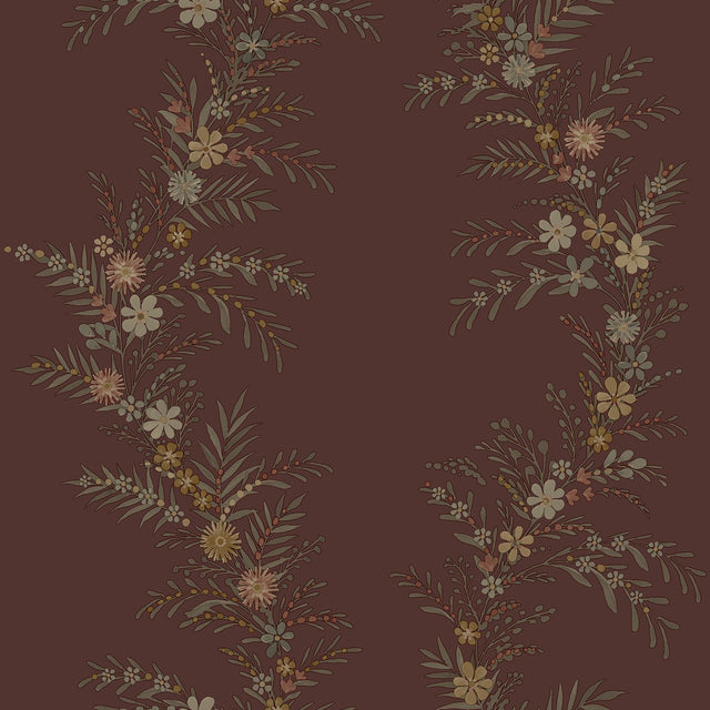 York Posy Cranberry Peel & Stick Wallpaper